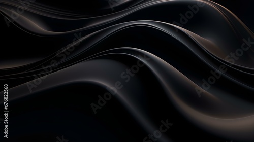Abstract 3D Background of fluid Shapes in black Colors. Dynamic Template for Product Presentation