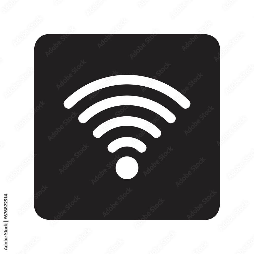 Wi Fi icon vector. Wireless internet logo design. Wifi vector icon illustration in square isolated on white background Wi Fi icon vector. Wireless internet logo design. Wifi vector icon illustration in square isolated on white background