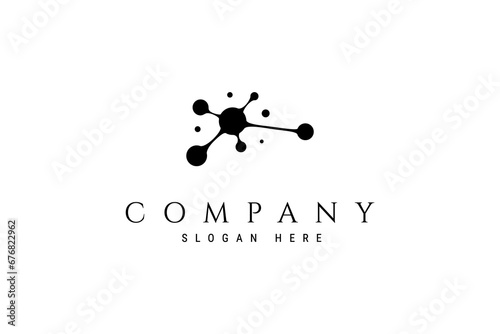 Neuron logo design, molecule logo illustration template icon with vector concept