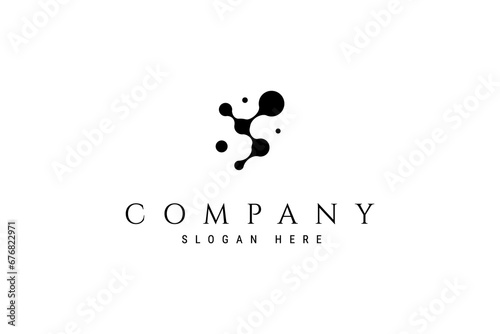 Neuron logo design vector, molecule logo illustration template icon