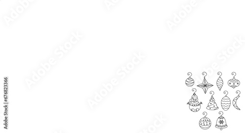 A set of New Years toys. Modern collection against white background. Flat vector illustration.