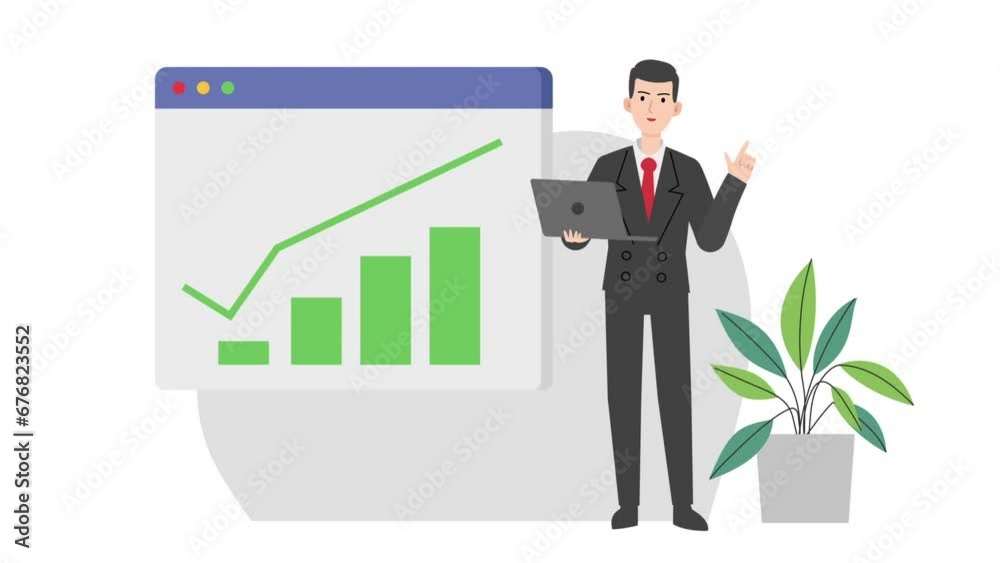 Man with growth chart Man with growth chart
