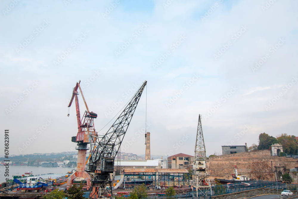 Halic Shipyards of Istanbul. Former shipyards and shipbuilding areas.