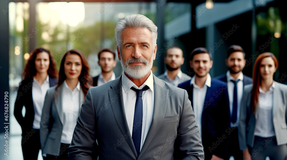 MATURE, DECISIVE LEADER BUSINESSMAN WITH A GROUP, CLOSE-KNIT TEAM. legal AI MATURE, DECISIVE LEADER BUSINESSMAN WITH A GROUP, CLOSE-KNIT TEAM. legal AI