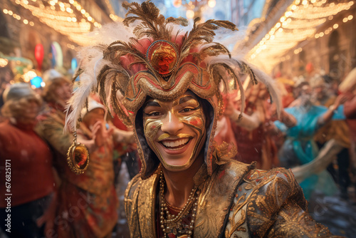 Solo male in venice carnival , italy masquerade