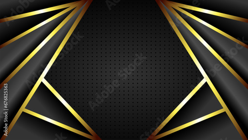 Black and gold geometric luxury background modern