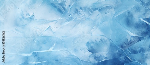 Blue ice surface texture in winter Natural background AI generated image