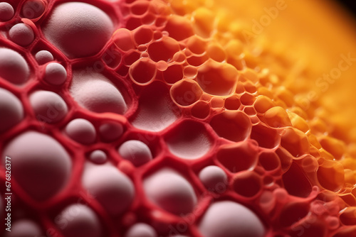 Abstract embossed macro texture of polyurethane washcloth sponge. Generative AI photo