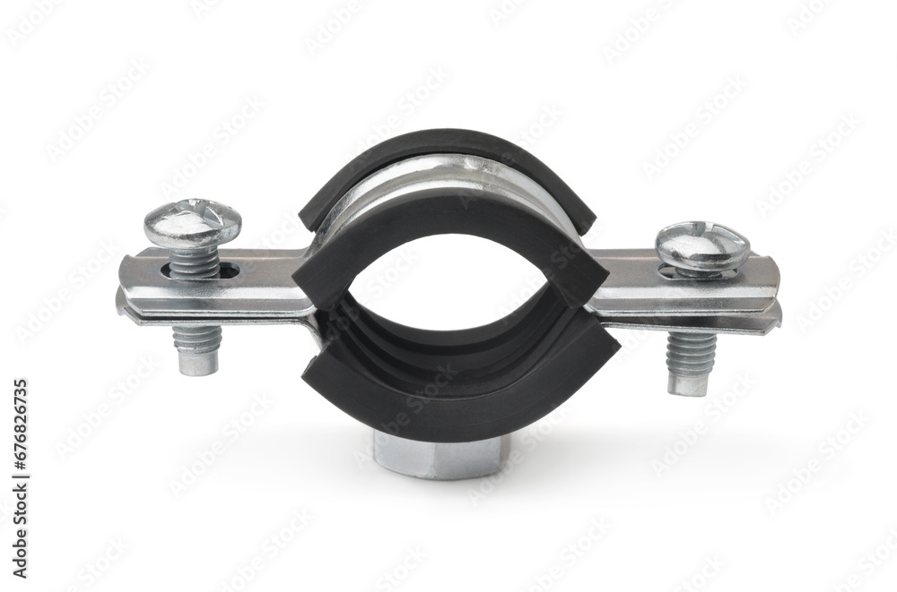 Obraz premium Metal hose clamp with rubber insert