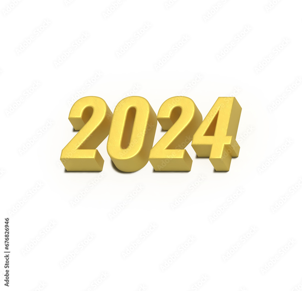 New year 2024 number 3d New year 2024 number 3d