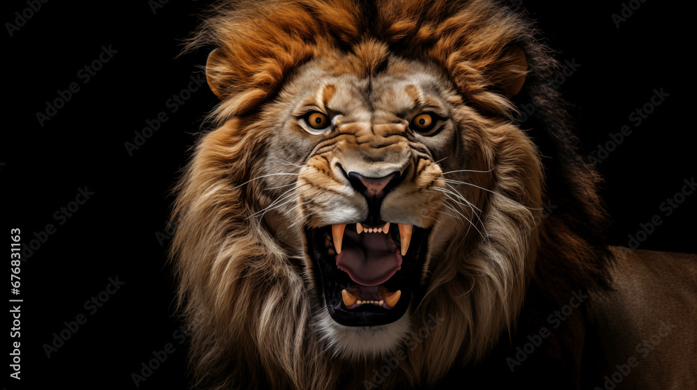 Roaring lion.