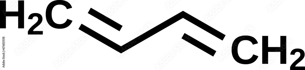 Divinyl structural formula, 1,3-butadiene vector illustration Divinyl structural formula, 1,3-butadiene vector illustration