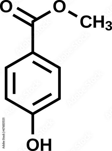 Methylparaben structural formula, vector illustration photo
