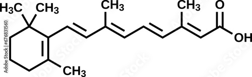 Retinoic acid structural formula, vector illustration  