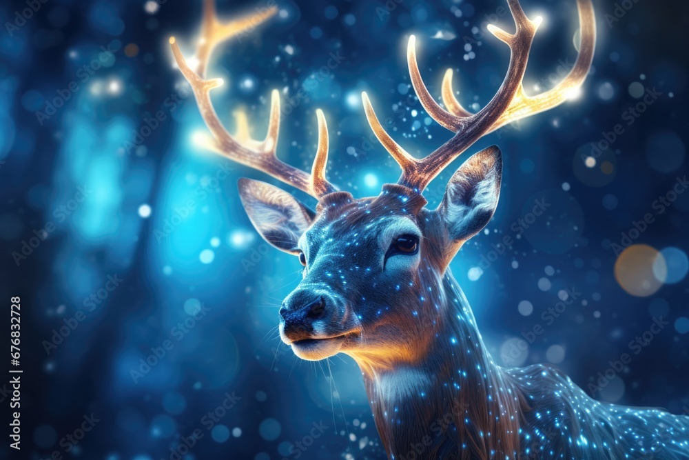 A close-up photograph of a deer in the snow. This image captures the beauty and serenity of nature during winter. Perfect for any winter-themed projects or nature-related designs. A close-up photograph of a deer in the snow. This image captures the beauty and serenity of nature during winter. Perfect for any winter-themed projects or nature-related designs.