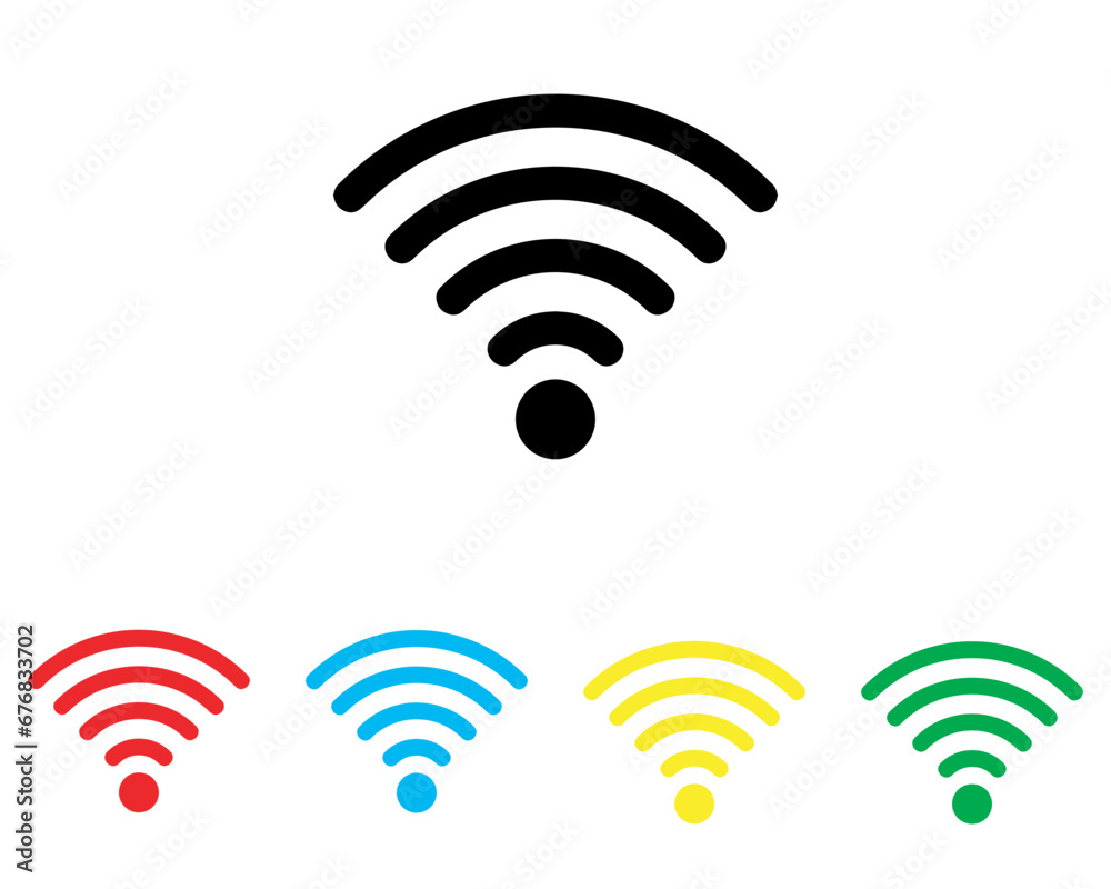Wi Fi icon vector. Wireless icon sign symbol in trendy flat style. Set elements in colored icons. Wifi vector icon illustration isolated on white background