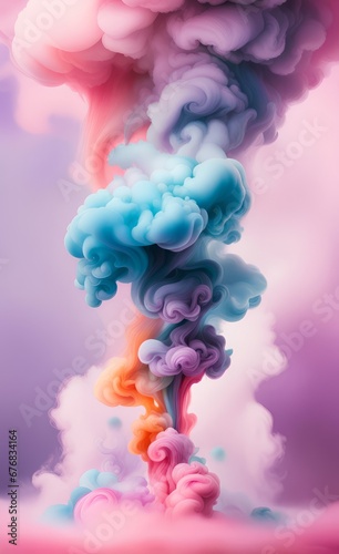 Abstract background with light multicolored smoke. .AI