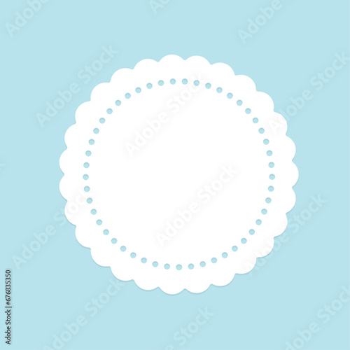 レースペーパーのような円型のかわいいフレーム・背景の素材