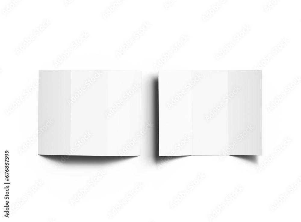 Blank Tri fold letter size brochure 3d render on transparent background Blank Tri fold letter size brochure 3d render on transparent background