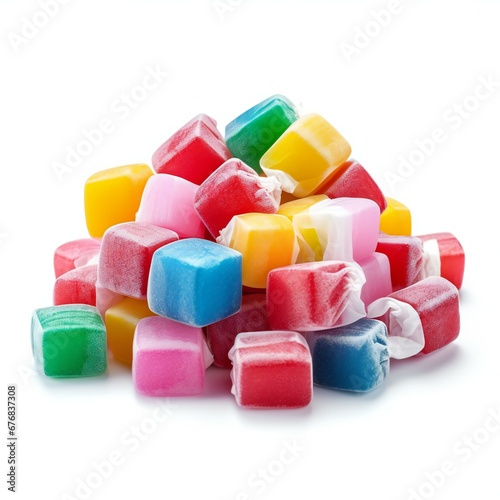 Colorful candies isolated on white background