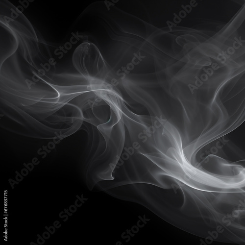 White smoke on black background