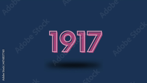 Naklejka 3d rendering flip board year 1917