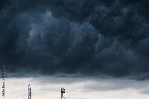 Εκτύπωση καμβά Majestic thundercloud by a stormy weather, dramatic dark scene