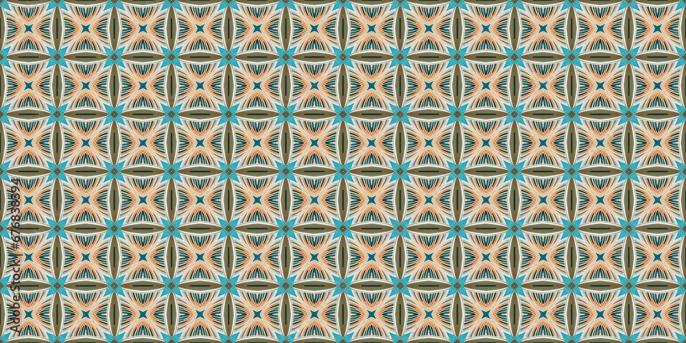 Ethnic pattern,  Abstract kaleidoscope fabric design texture or background