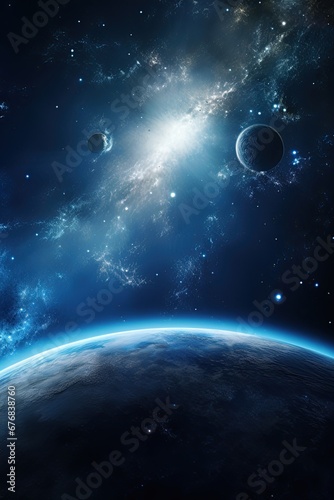 Planet Earth in space in a galaxy Milky Way. Ai Generative © ArtmediaworX