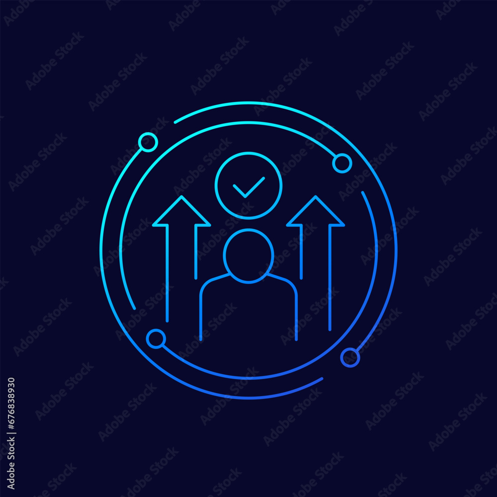 career growth and promotion icon, linear design career growth and promotion icon, linear design