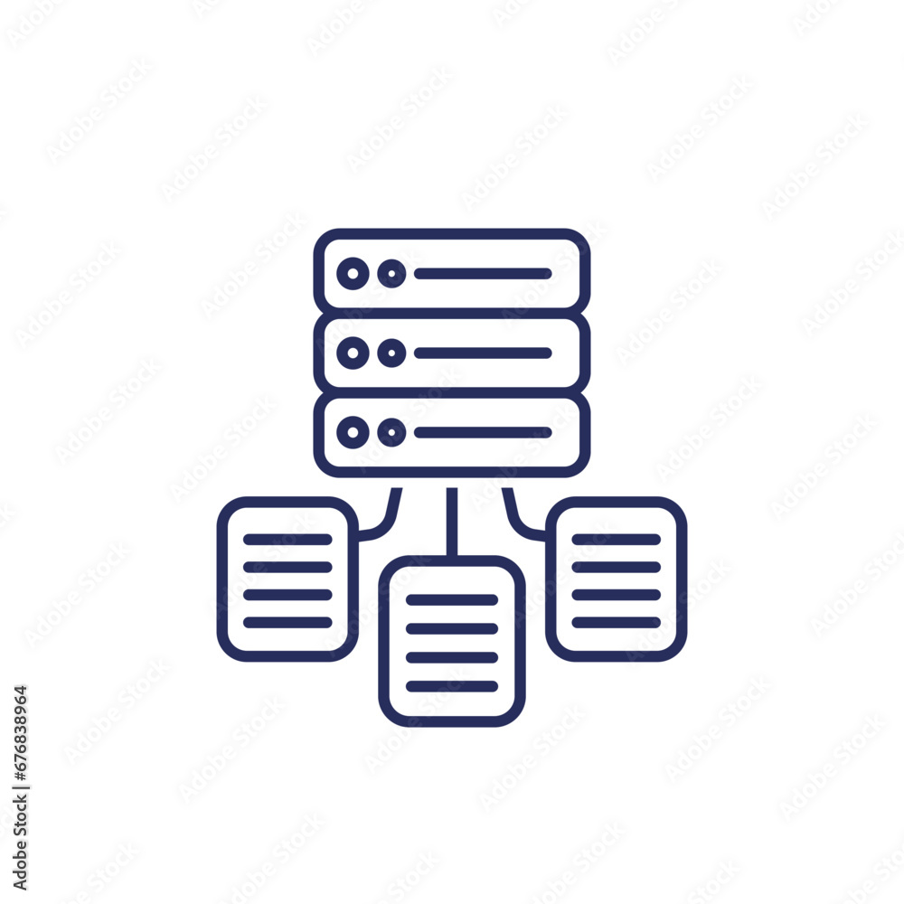 data source icon, data management line vector data source icon, data management line vector