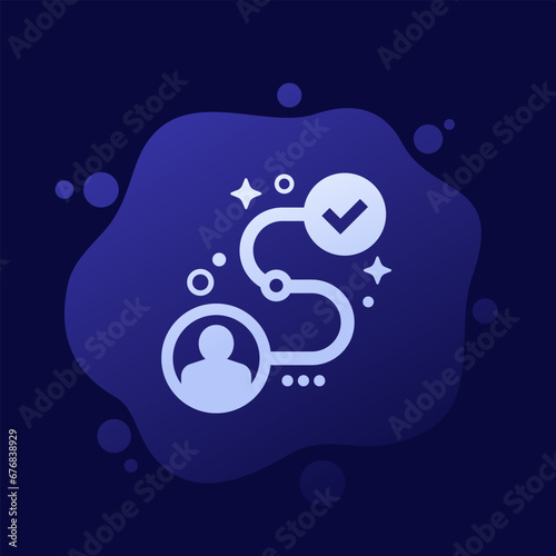 client, customer journey vector icon
