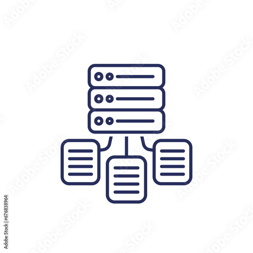 data source icon, data management line vector