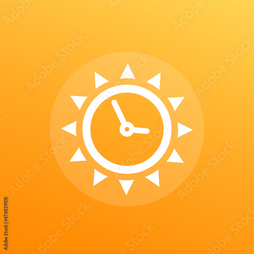 sun and time icon, vector design