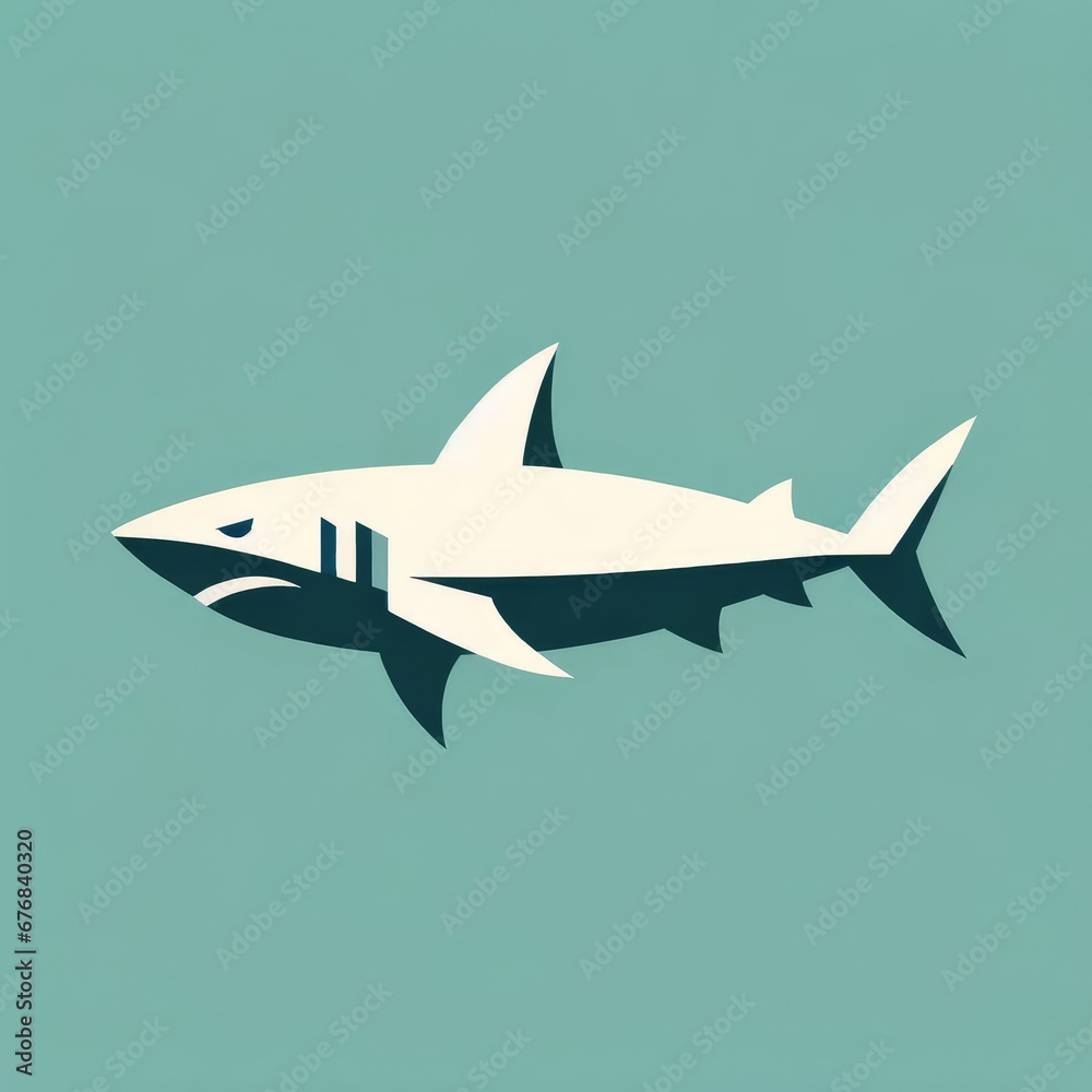 Flat Design Shark Illustration Flat Design Shark Illustration
