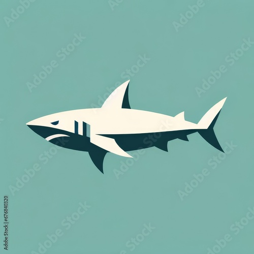 Flat Design Shark Illustration