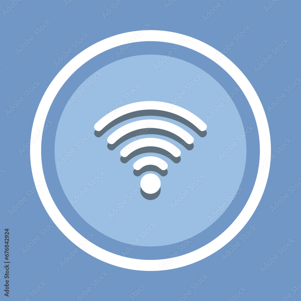 Wi Fi Icon Vector. Wireless icon vector in trendy flat style. Wifi icon image, Wifi icon illustration isolated on blue background Wi Fi Icon Vector. Wireless icon vector in trendy flat style. Wifi icon image, Wifi icon illustration isolated on blue background