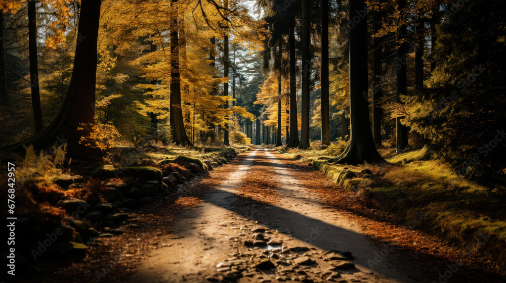 Fototapeta premium autumn in the park created with Generative AI technology