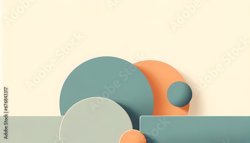 Obraz na płótnie Minimalist teal orange aesthetic background design, product presentation, banner with copy space text, template w salonie