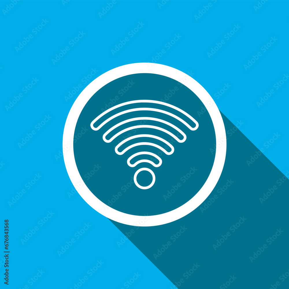 Wi Fi Icon Vector. Wireless icon vector in trendy flat style. Wifi icon image, Wifi icon illustration isolated on blue background Wi Fi Icon Vector. Wireless icon vector in trendy flat style. Wifi icon image, Wifi icon illustration isolated on blue background