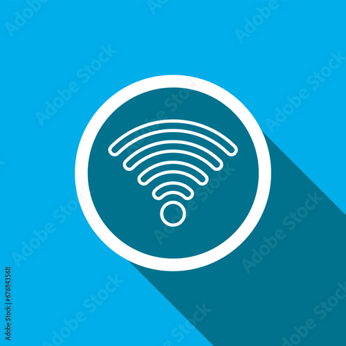 Wi Fi Icon Vector. Wireless icon vector in trendy flat style. Wifi icon image, Wifi icon illustration isolated on blue background
