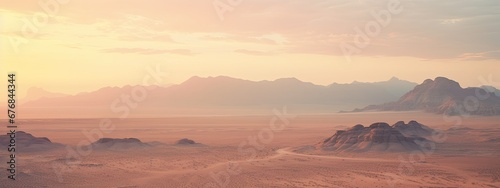 Landscape Aerial desert cinematic Still pastel neon highlights