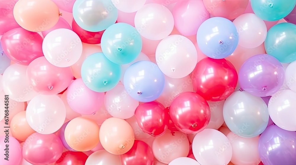 Pastel birthday party balloon background image Pastel birthday party balloon background image