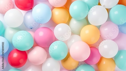 Pastel birthday party balloon background image