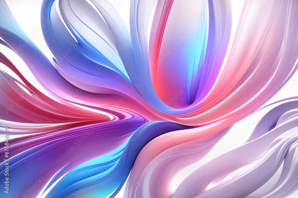 Abstract blooming color waves twirl background.