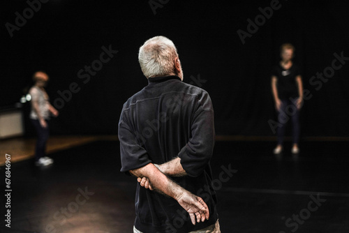 An old man during dance claases photo