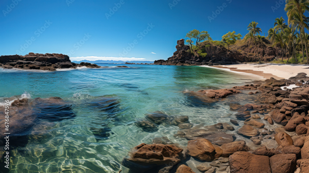 Fototapeta premium view of the beach created with Generative AI technology