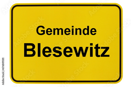 Illustration eines Ortsschildes der Gemeinde Blesewitz in Mecklenburg-Vorpommern