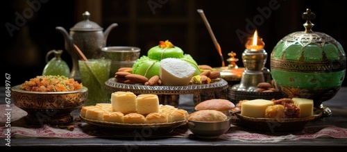 During the Eid celebration the streets were vibrant with the aroma of delicious food including green rice cake and pastries enticing everyone with tempting bakery treats such as cookies and