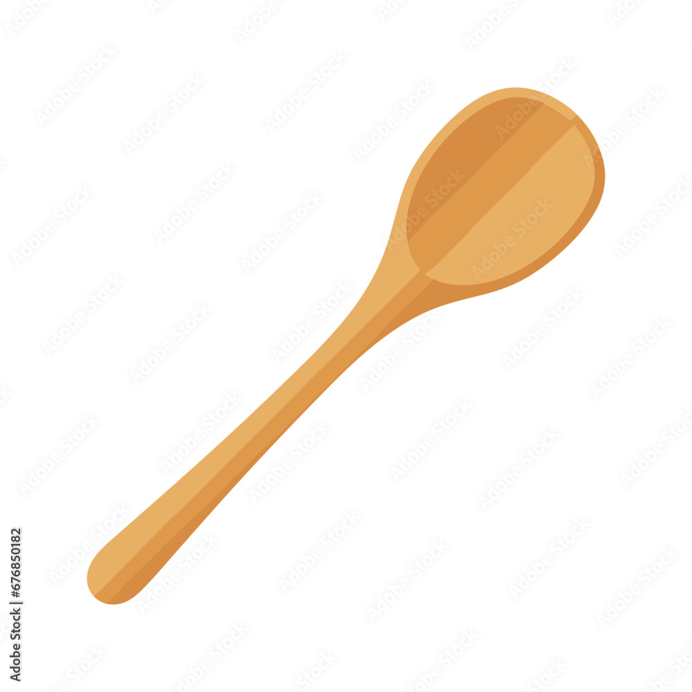 wood spoon isolated vector - obrazy, fototapety, plakaty 
